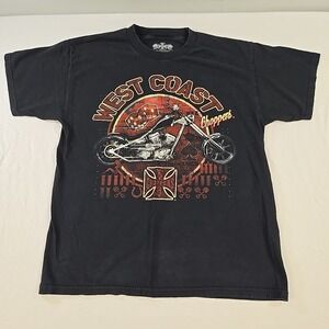 Modern West Coast Choppers Mens T-Shirt Size Large Black Motorcycles Cross Y2K